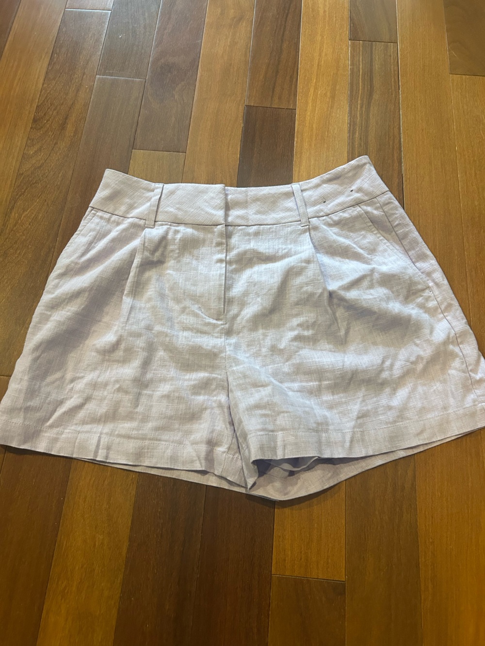 Express Light Lavender Tailored Linen-Blend Shorts size 6